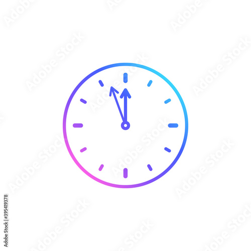 Free Download Clock vector icon in minimalist style for Christmas and New Year eve. Twelve o'clock. Clock isolated on white background - GFXLoad