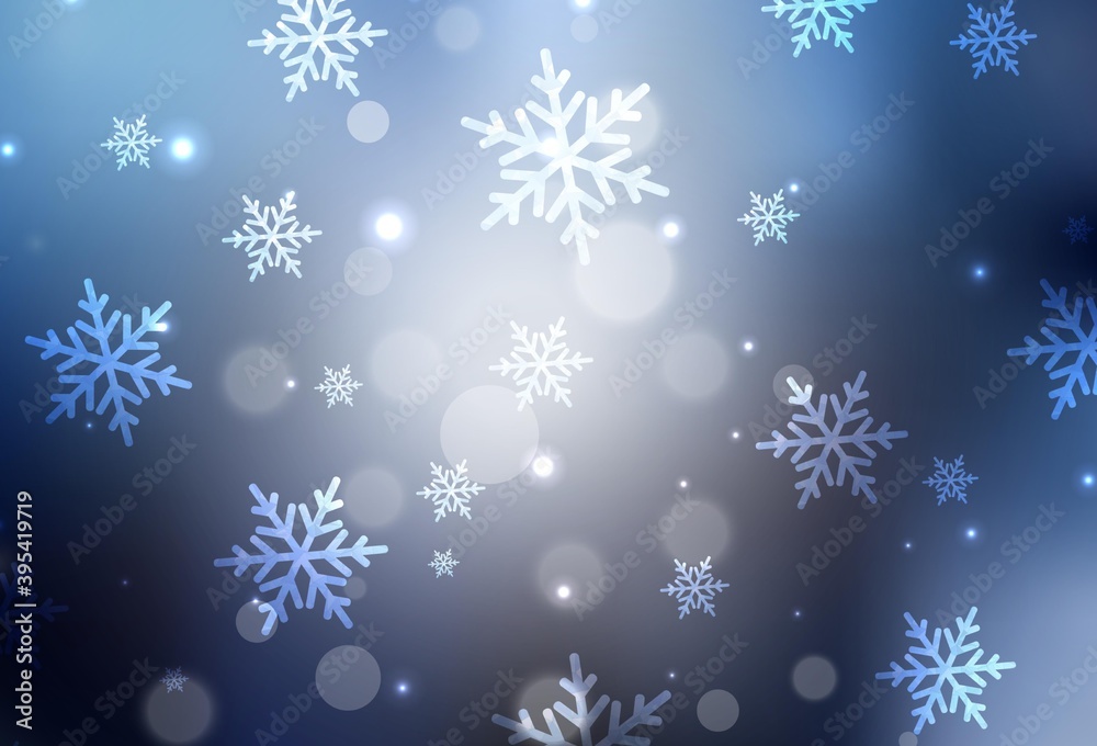 Dark BLUE vector background in Xmas style.