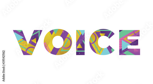 Voice Concept Retro Colorful Word Art Illustration