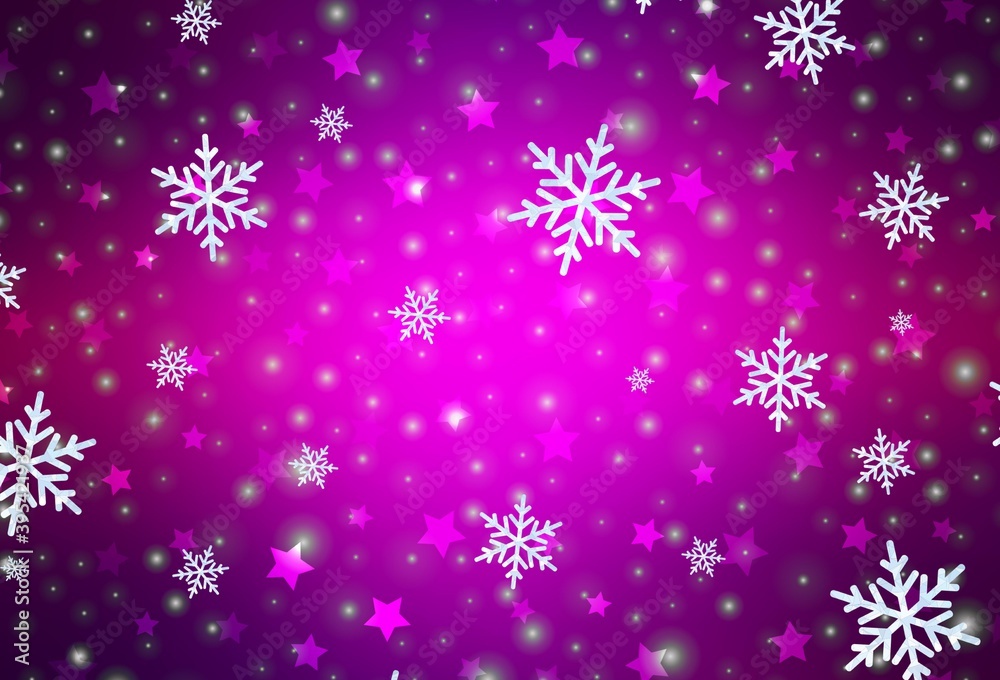 Dark Purple vector background with beautiful snowflakes, stars. Dark Purple vector background with beautiful snowflakes, stars.