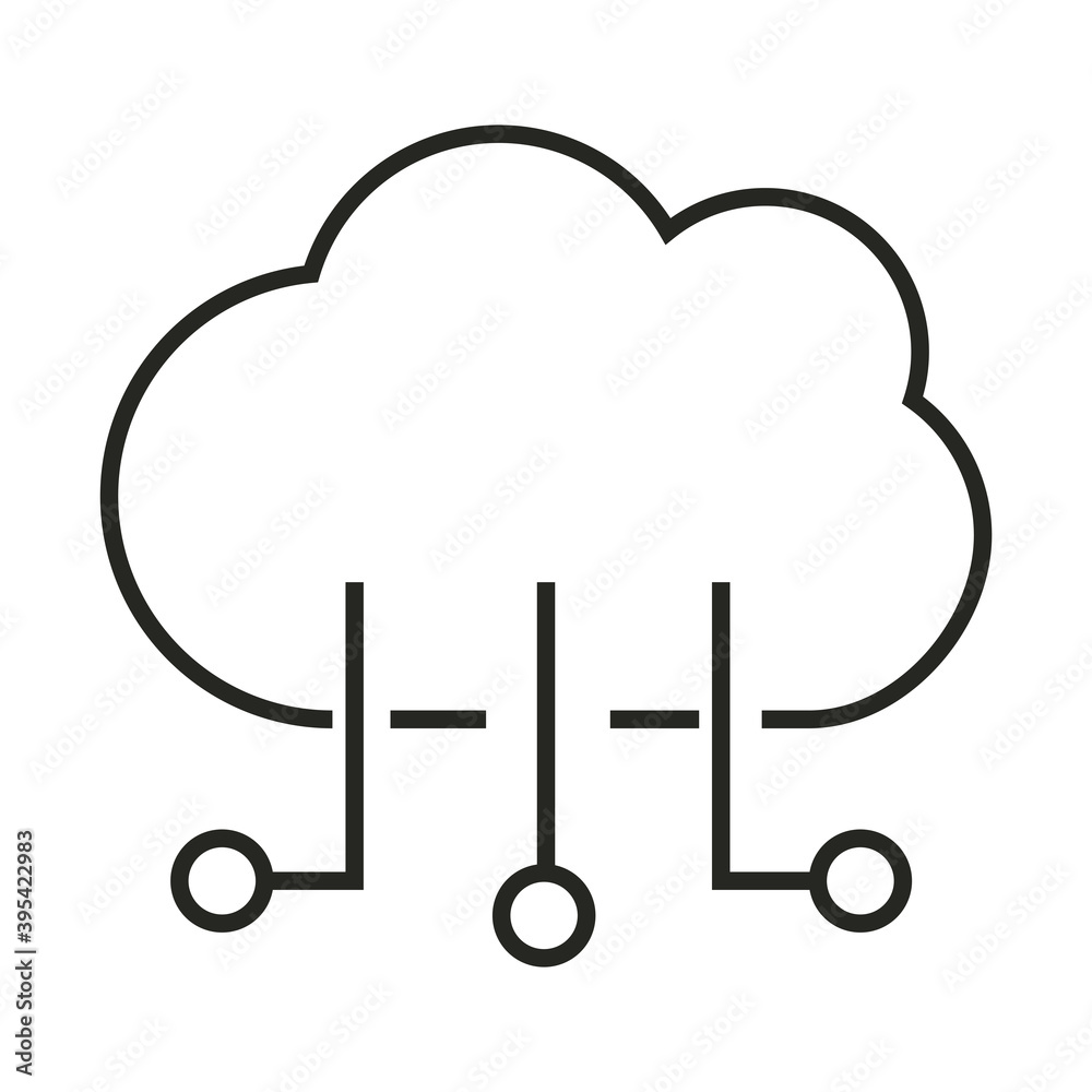 digital marketing cloud computing line icon digital marketing cloud computing line icon