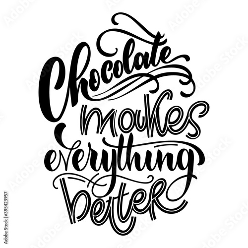 Chocolate hand lettering quote. Warm Christmas winter word composirion. Vector design elements for t-shirts  bags  posters  cards  stickers and menu