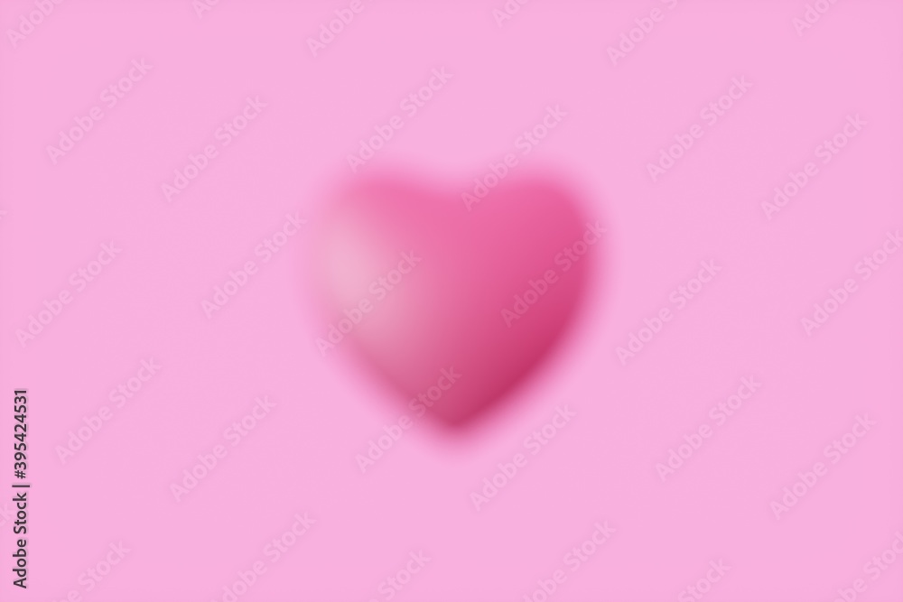 Valentine's Day. Happy day. Richnitsa vidnosin. Blurred heart on a pink background. Poor visibility of the heart.