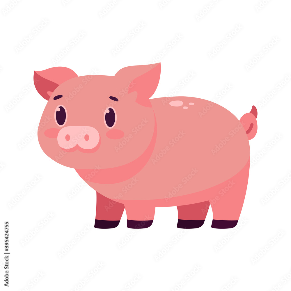 Isolated cartoon of a pig - Vector illustration Isolated cartoon of a pig - Vector illustration