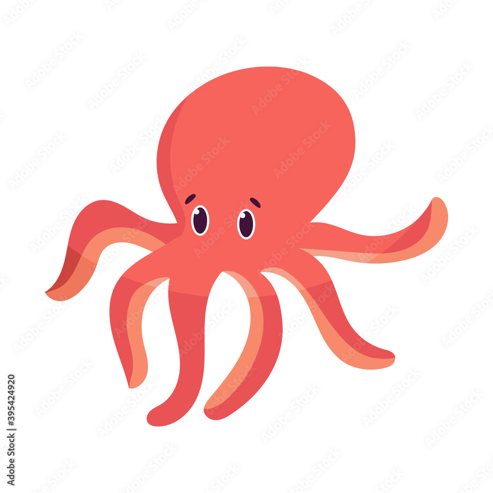 Isolated cartoon of a octopus - Vector illustration Isolated cartoon of a octopus - Vector illustration