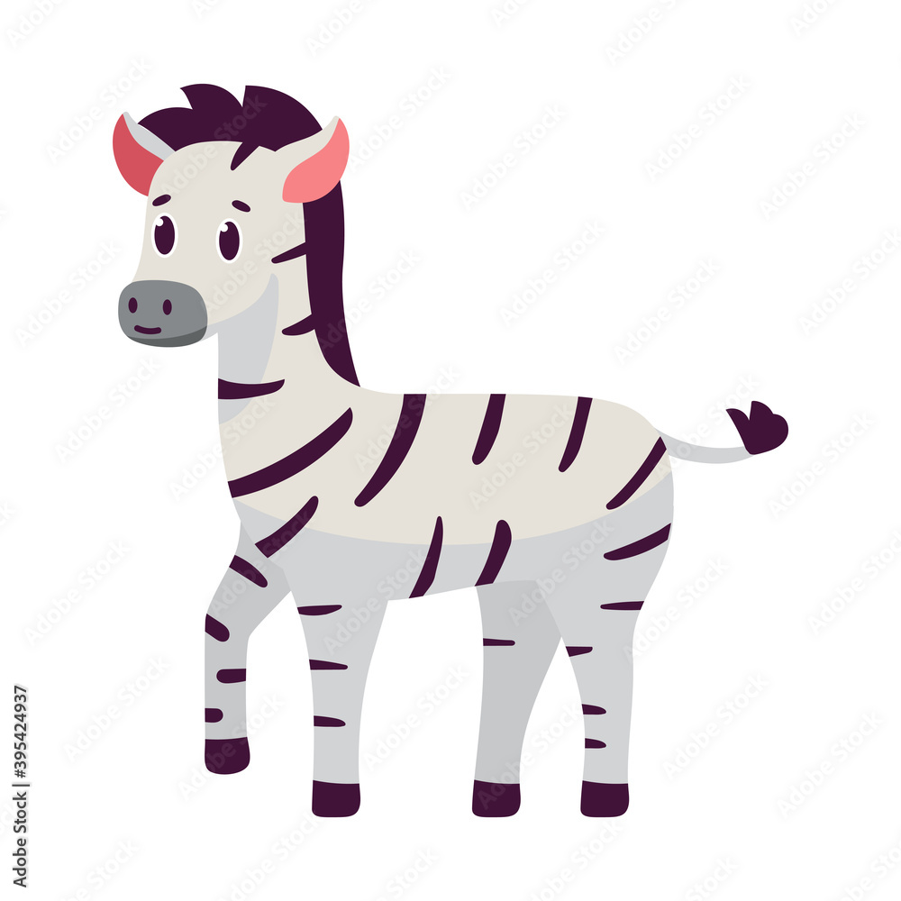 Fototapeta premium Isolated cartoon of a zebra - Vector illustration
