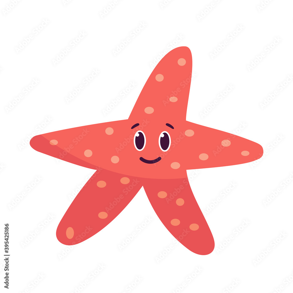 Isolated cartoon of a starfish - Vector illustration Isolated cartoon of a starfish - Vector illustration