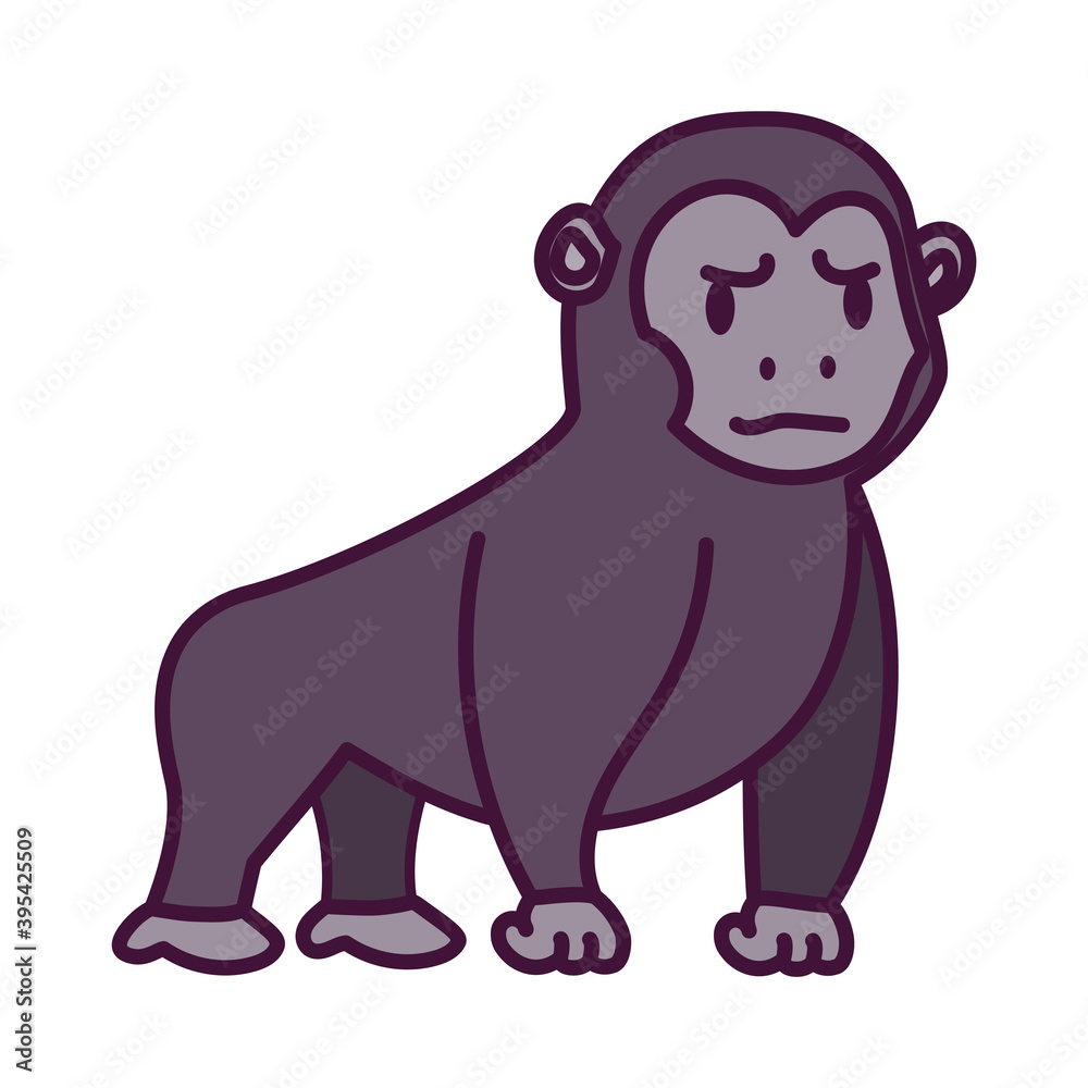 Isolated cartoon of a gorilla - Vector illustration