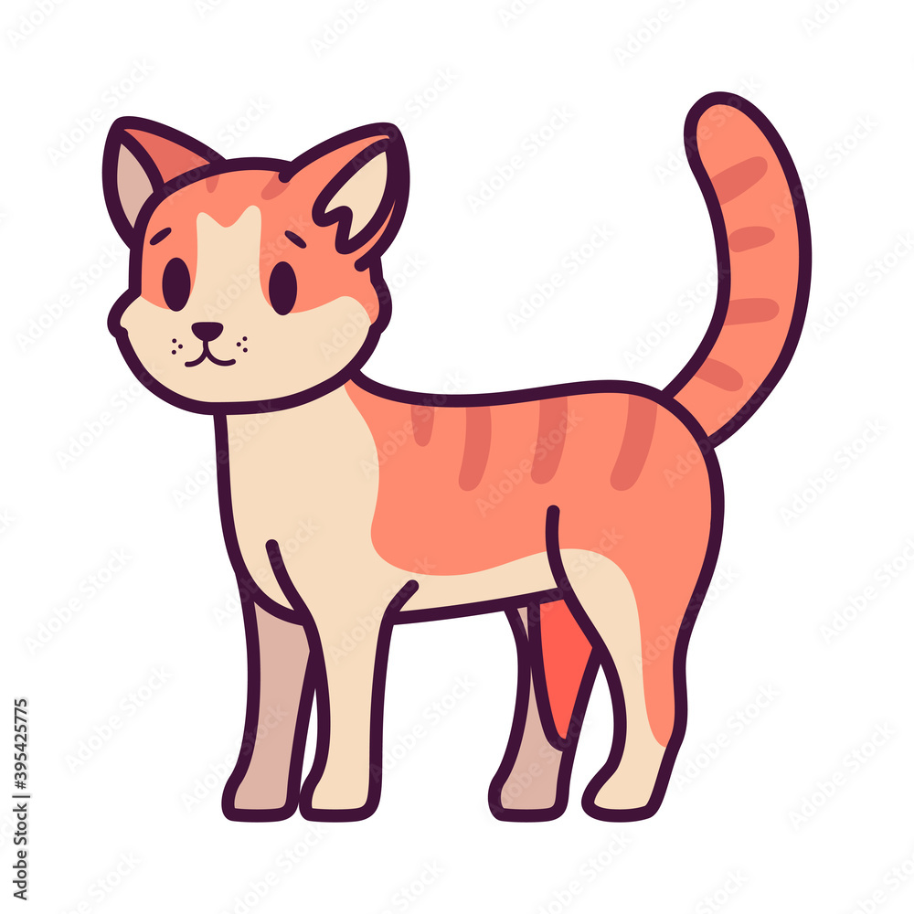 Fototapeta premium Isolated cartoon of a cat - Vector illustration