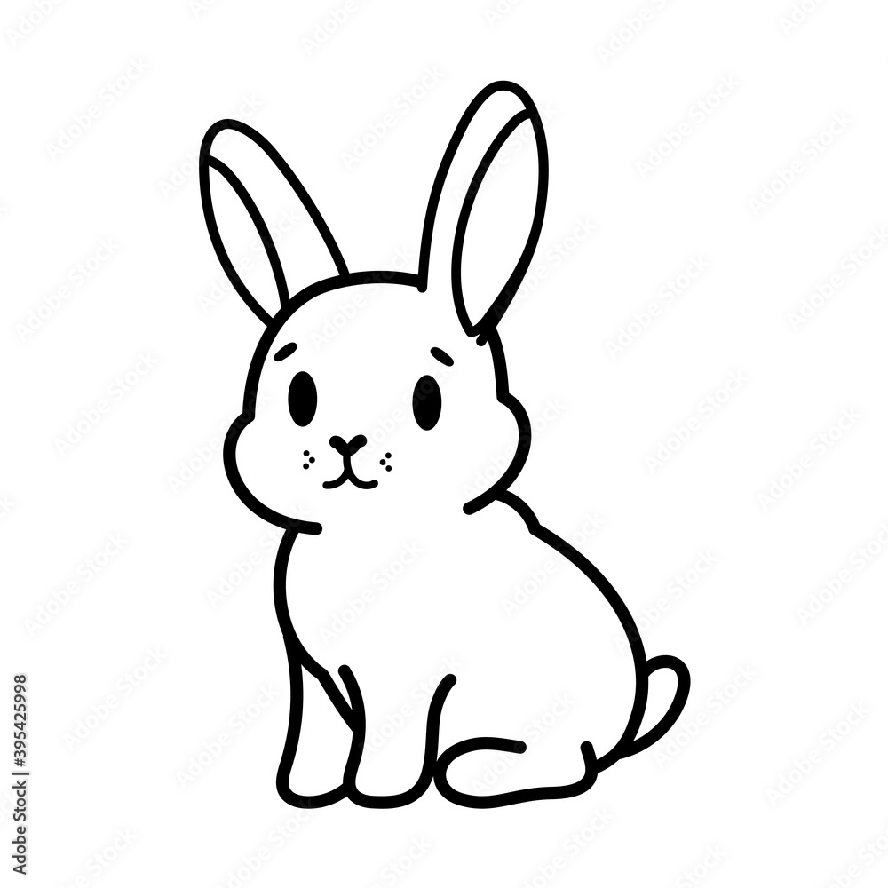 Isolated cartoon of a bunny - Vector illustration Isolated cartoon of a bunny - Vector illustration
