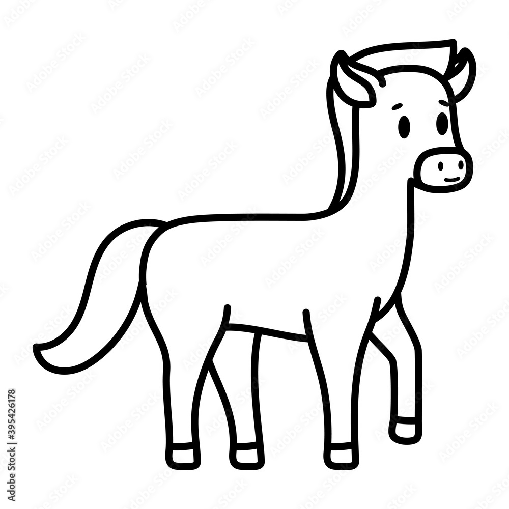Isolated cartoon of a horse - Vector illustration
