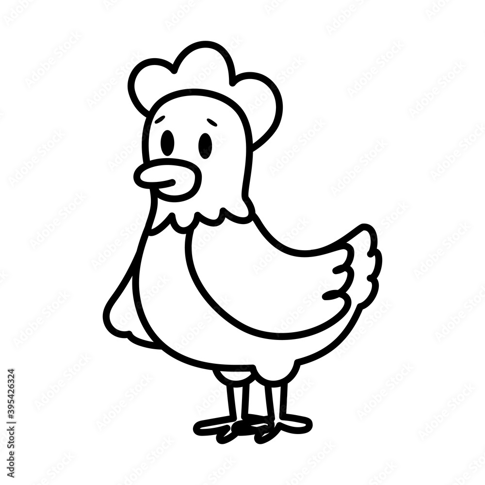 Isolated cartoon of a hen - Vector illustration Isolated cartoon of a hen - Vector illustration