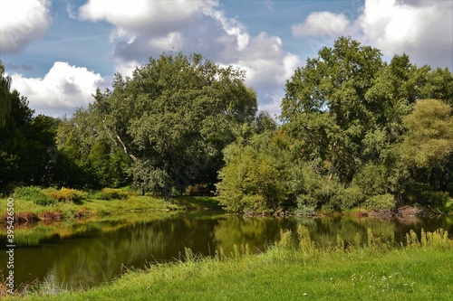 The oxbow lake of the Vistula at Kepa Potocka - 18 hectares green area and a recreation and relaxation area located in Warsaw, Poland photo