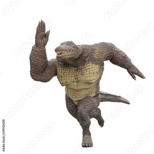 crocodile man is running