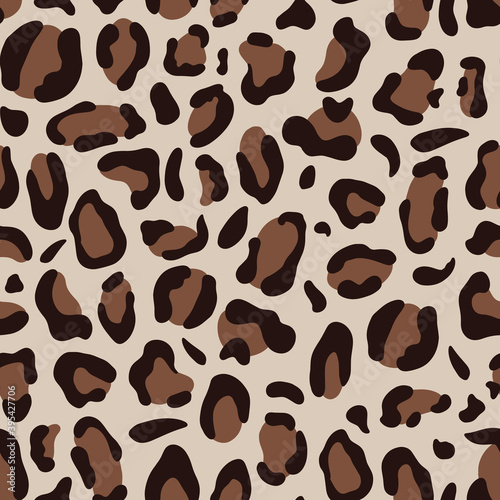 Trendy hand drawn seamless leopard pattern. Contemporary modern trendy vector illustration