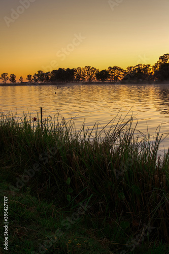 Sunrise beside Lobos lake, Buenos Aires. Taken in a spring morning from the shore  