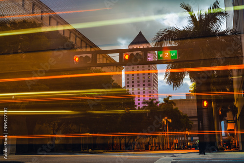 view of the city building traffic street 