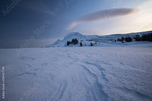 winter sunrise in the mountains