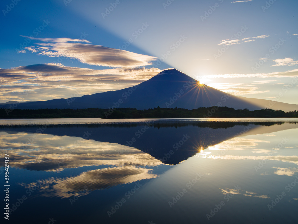 田貫湖と富士山の日の出