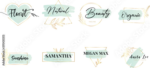Set Logo Feminine floral modern template