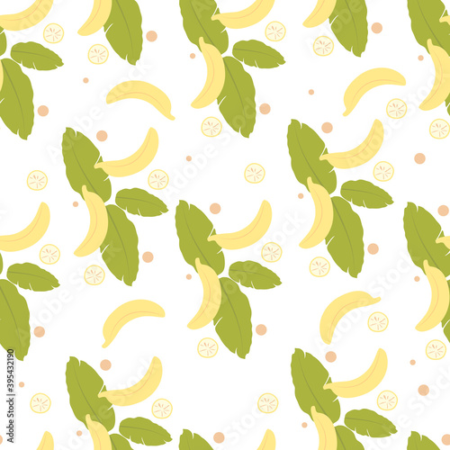 
Seamless background with abstract images of bananas. Vector graphics in a flat style.