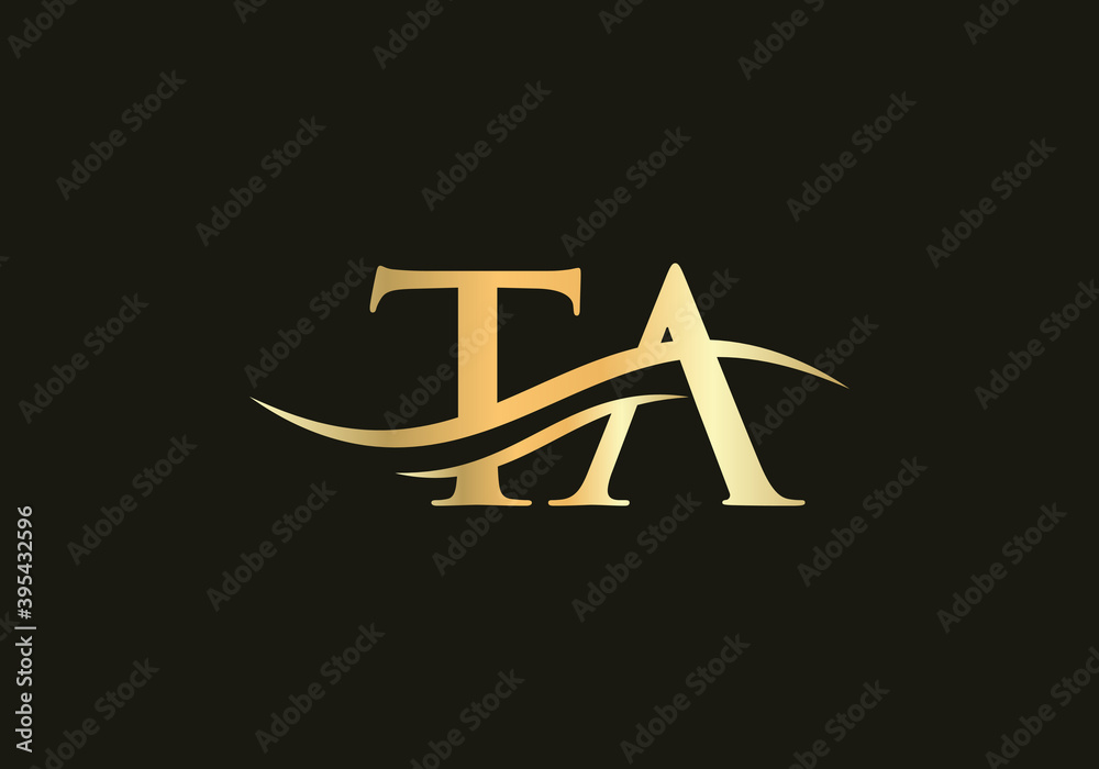 Premium TA letter logo design. TA Logo for luxury branding. Elegant and stylish design for your company. 