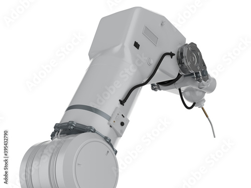white robotic arm isolated