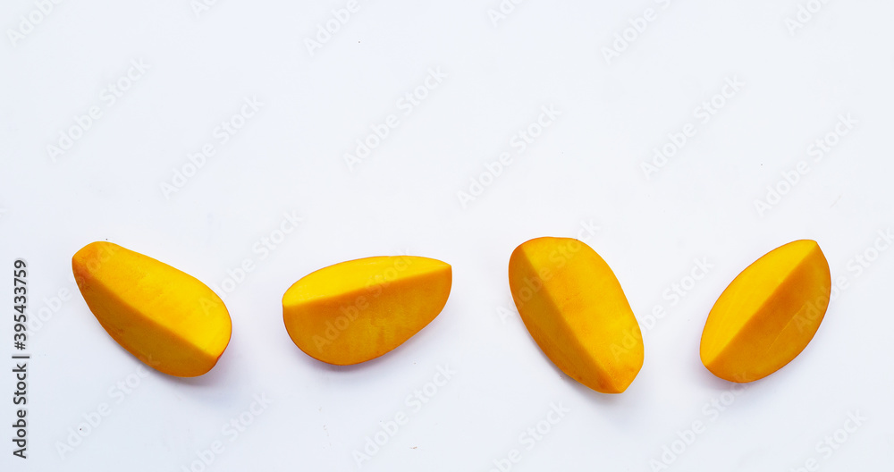 Tropical fruit, Mango on white background. Tropical fruit, Mango on white background.