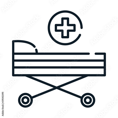 health medical stretcher equipment line icon