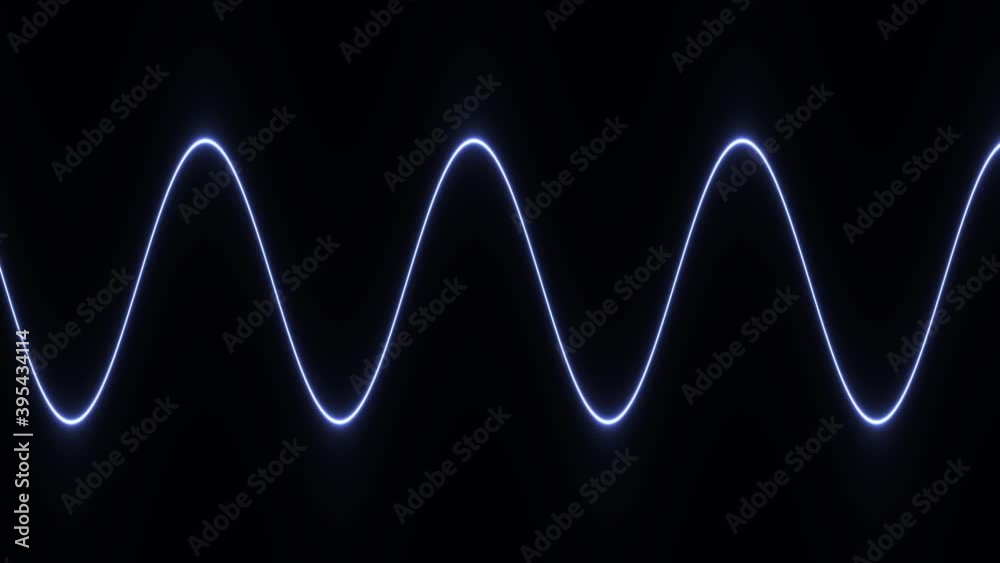 Straight Line Bends Into Blue Electrical Smooth Sine Wave