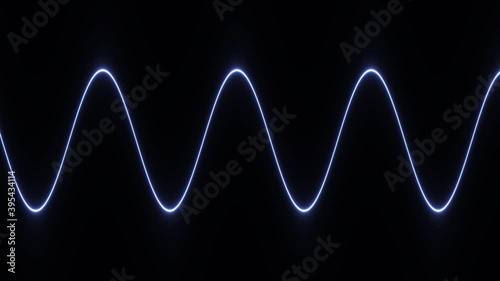 Straight Line Bends Into Blue Electrical Smooth Sine Wave