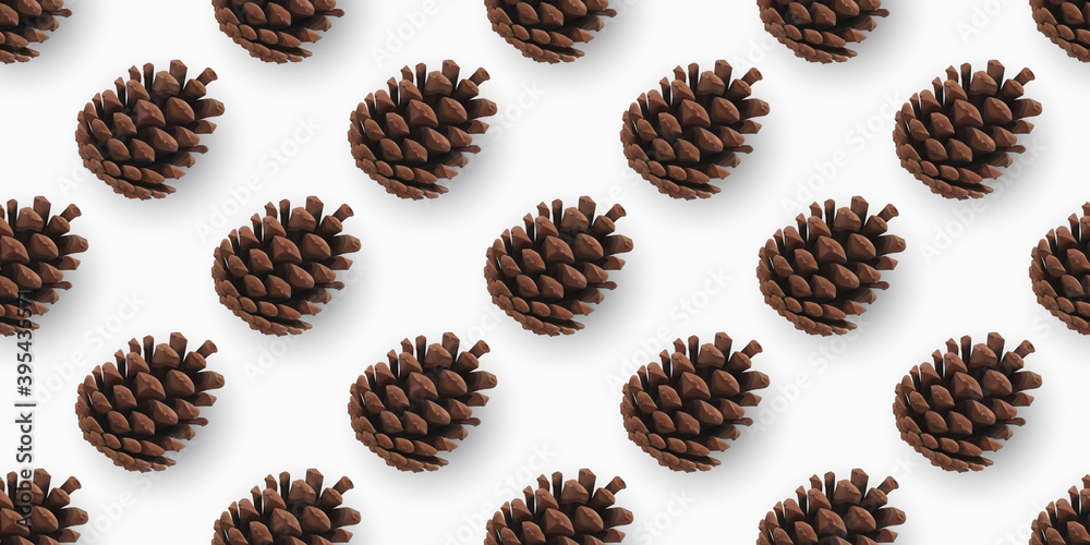 Seamless Pattern with Pine Cones. Objects Isolated on White. Packaging Design Template. Pine Cone Icon, Symbol, Decor, Gift. Ecology Concept. Christmas Pattern Seamless Pattern with Pine Cones. Objects Isolated on White. Packaging Design Template. Pine Cone Icon, Symbol, Decor, Gift. Ecology Concept. Christmas Pattern