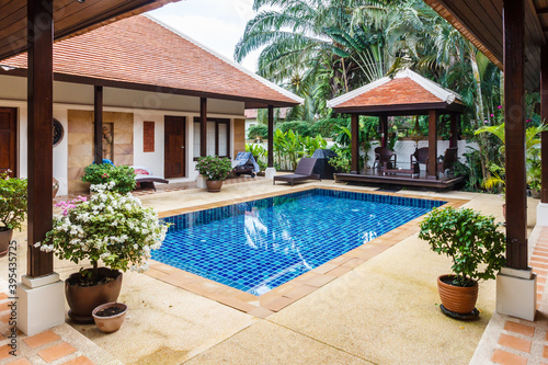 Balinese style villa with swimming pool © Kevin Hellon