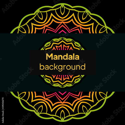 Ethnic Mandala ornament. Colorful ornamental ethnic banner . Vector illustration