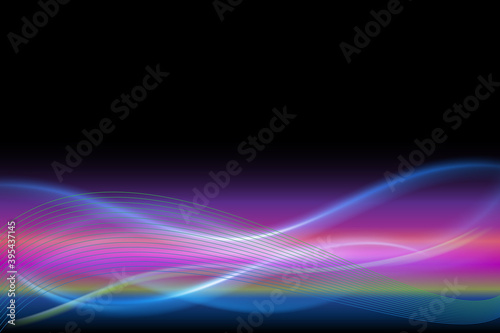 Spectrum waves aurora borealis bubbles bokeh vector background template illustration 