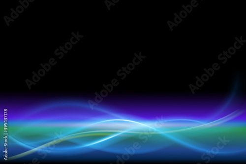 Spectrum waves aurora borealis bubbles bokeh vector illustration banner background template