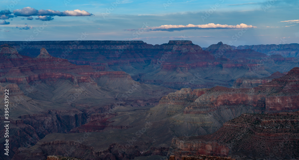a dusk shot looking east of the grand canyon at hopi point in the grand canyon national park of arizona