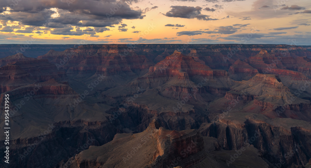 a colorful sunset shot from hopi point of the grand canyon national park in arizona