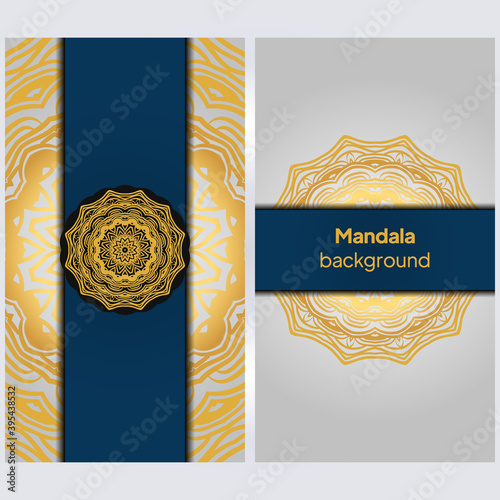 Ornamental floral business cards or invitation with mandala. Vector illustraiton