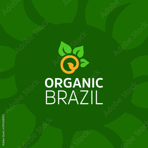 Organic Brazil Logo. Green food design