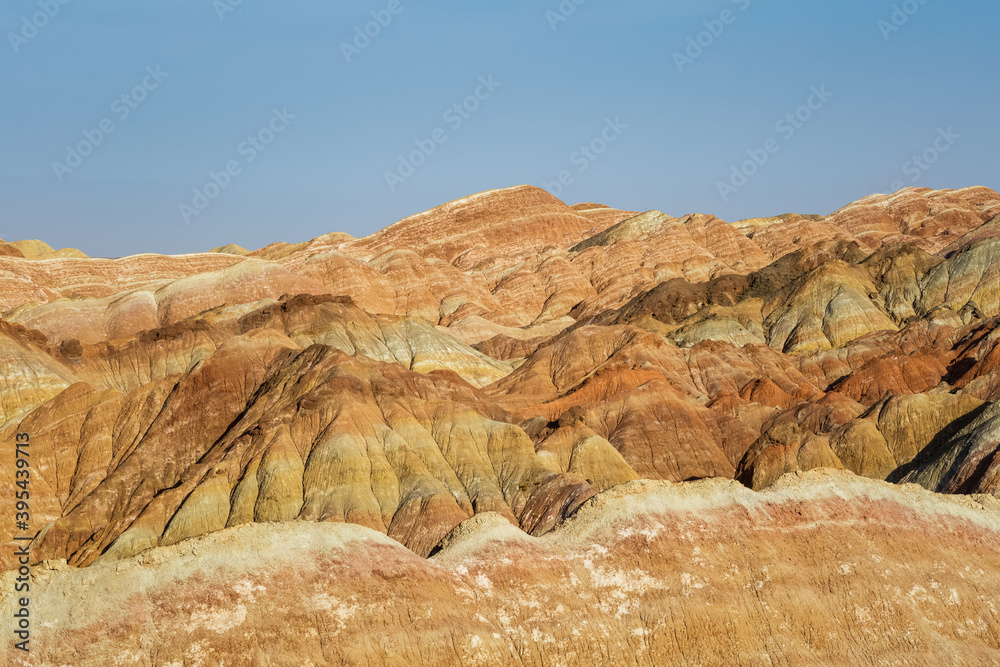 colorful hilly texture background in zhangye