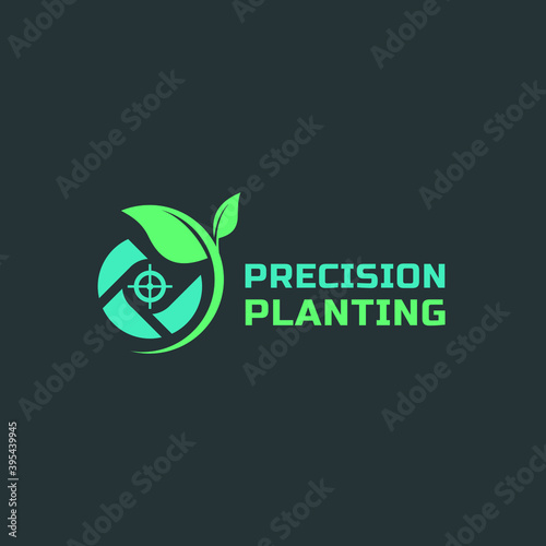 Precision planting logo design. Smart farm concept