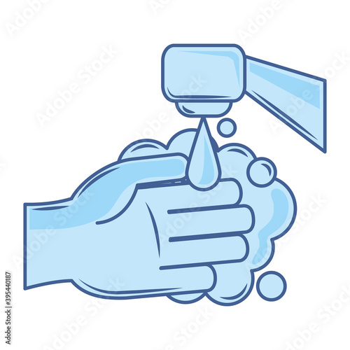 covid 19 coronavirus investigation washing hands frequently blue icon