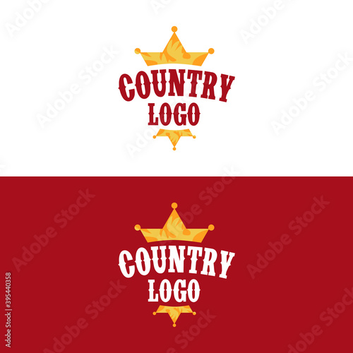 Country vector logo. Western style design