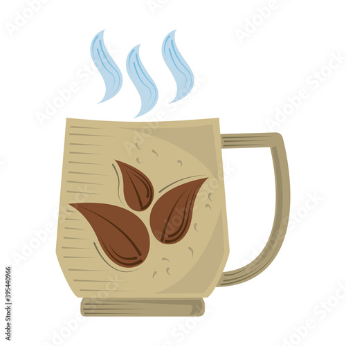hot tea herb drink healthy icon design