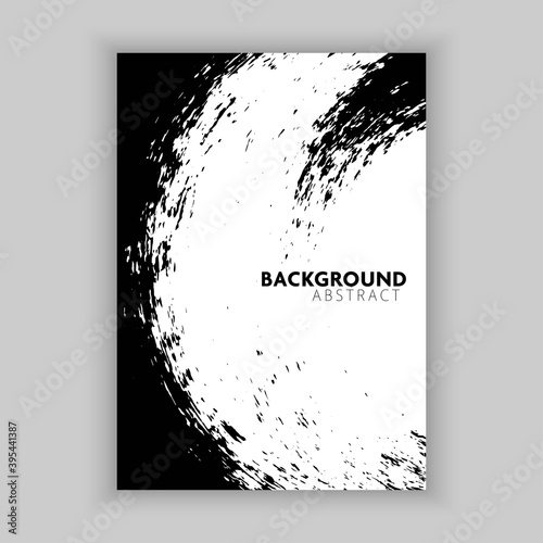 Vector black ink brush stroke abstract background. photo