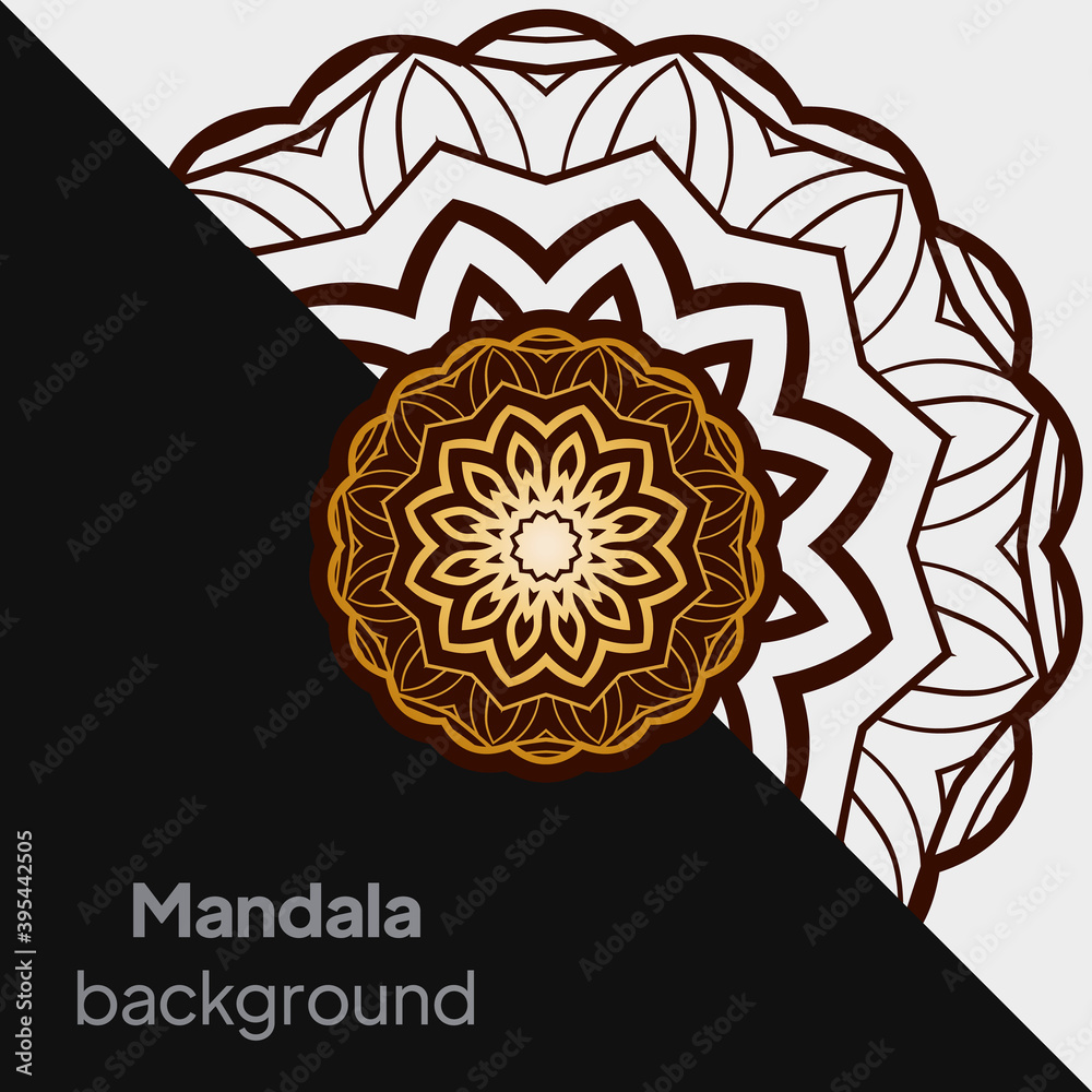 vector invitation with mandala design element. Outline flower mandala. decorative ornament. floral design element.
