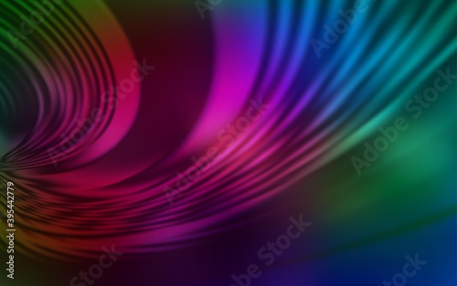 Dark Multicolor vector template with bent lines.