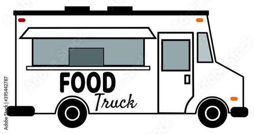 Vintage food truck delivering meals