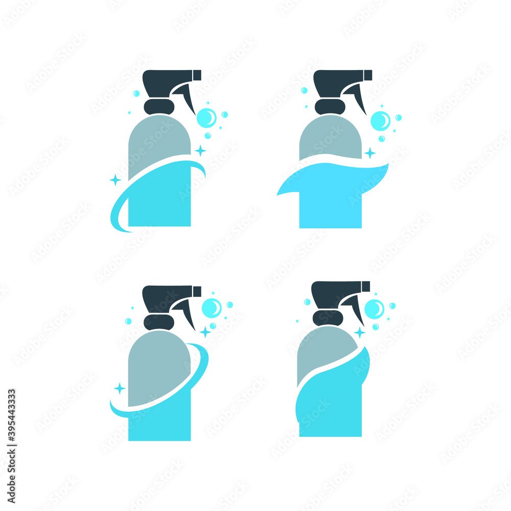 Illustrations of soap spray logo design concepts. Illustrations of soap spray logo design concepts.